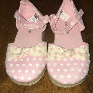 Baby Gap 🌸Pink & White Polkadot Wedge Espadrilles